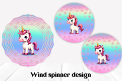 Cute animal wind spinner sublimation | Unicorn wind spinner Product Image 1