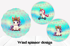 Cute animal wind spinner sublimation | Unicorn wind spinner Product Image 1