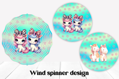 Cute animal wind spinner sublimation | Unicorn wind spinner Product Image 1