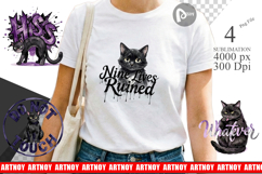 Unimpressed Black Cat Quote Sublimation Product Image 1