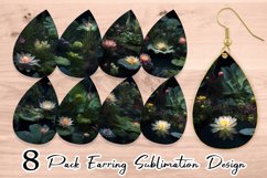 Unique Plants Background Earring teardrop sublimation design Product Image 1