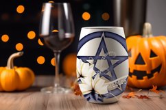 Pentagram Sublimation Design, Floral Blue Purple Pentagram Product Image 3