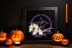 Pentagram Sublimation Design, Floral Purple Pentagram Product Image 3