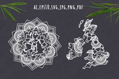 United Kingdom Map Mandala SVG Product Image 1