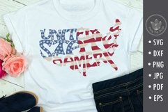 United States of America sublimation file, Typography design with flag colors