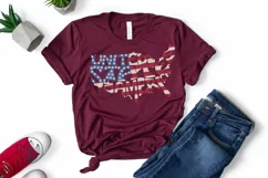 United States of America sublimation file, Typography design with flag colors