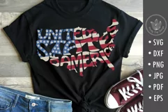 United States of America sublimation file, Typography design with flag colors
