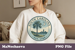 Us States Vintage Stamp PNG | South Carolina Sublimation Product Image 1