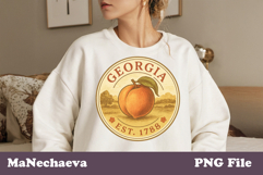 Georgia Vintage Stamp PNG | United States Sublimation Product Image 1