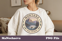 Montana Vintage Stamp PNG | United States Sublimation Product Image 1