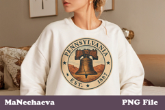 Pennsylvania Vintage Stamp PNG | United States Sublimation Product Image 1