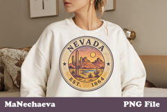 Nevada Vintage Stamp PNG | United States Sublimation Product Image 1