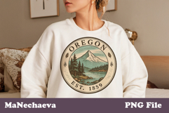 Oregon Vintage Stamp PNG | United States Sublimation Product Image 1