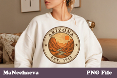Arizona Vintage Stamp PNG | United States Sublimation Product Image 1