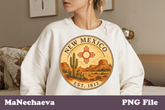 Us States Vintage Stamp PNG | New Mexico Sublimation Design Product Image 1