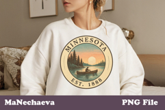 Us States Vintage Stamp PNG | Minnesota Sublimation Design Product Image 1