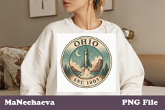 Vintage United States Stamp PNG | Ohio Rocket Emblem Product Image 1