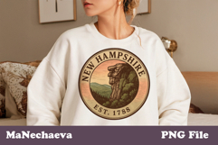 Us States Vintage Stamp PNG | New Hampshire Sublimation Product Image 1