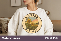 Us States Vintage Stamp PNG | Kansas Sublimation Design Product Image 1