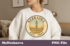 Us States Vintage Stamp PNG | Nebraska Sublimation Design Product Image 1
