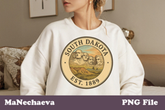 Us States Vintage Stamp PNG | South Dakota Sublimation Desig Product Image 1