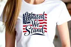 United We Stand SVG, 4th of July Patriotic Design, USA Flag Product Image 2
