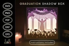 3D graduation light box svg template with layered university girl graduate celebrating design