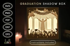 Layered graduation light box svg cut files download with paper cut college boy graduate celebrating design