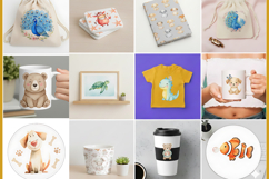 1800 Watercolor Clipart MEGA BUNDLE | Animals &amp; Party PNGs Product Image 8