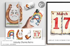 Unlucky Charms Retro Digital Paper Product Image 1