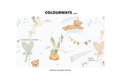 Nursery Baby Stork Teddybear Infant Newborn Crib pattern Product Image 2