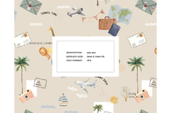 Travel Vacation Summertime Seamless Pattern Product Image 2