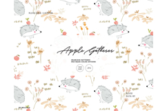 Apple gatherer hedgehog fall seamless pattern nursery kids Product Image 1