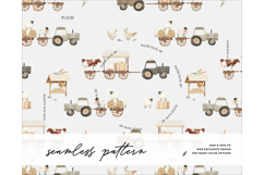 Wooden Cart Hay Bale Farm Wagon Barnyard Cow Sheep pattern Product Image 4