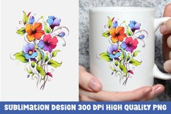 Watercolor floral mug sublimation design Product Image 1