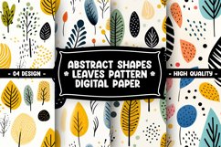Abstract Shapes And Leaves Digital Paper Product Image 1