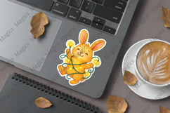 Bunny with Christmas Lights png stickers Product Image 1