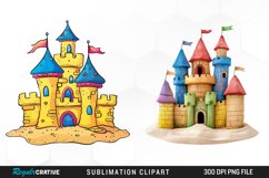 Watercolor Sandcastle Illustration Clipart Product Image 1