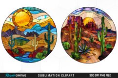 Stained Glass Desert Sublimation Clipart Product Image 1