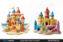 Watercolor Sandcastle Illustration Clipart Product Image 1