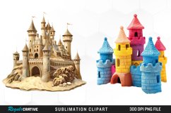 Watercolor Sandcastle Illustration Clipart Product Image 1