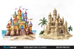 Watercolor Sandcastle Exquisite Clipart Product Image 1