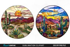 Stained Glass Desert Sublimation Clipart Product Image 1