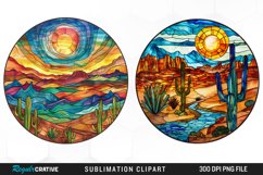Stained Glass Desert Sublimation Clipart Product Image 1