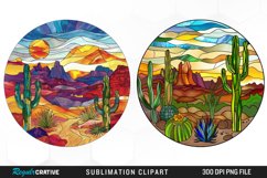 Stained Glass Desert Sublimation Clipart Product Image 1