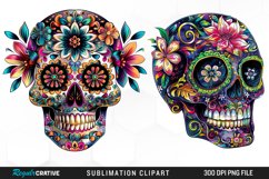 Gothic Sugar Skulls Sublimation Clipart Product Image 1
