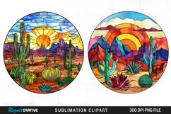 Stained Glass Desert Sublimation Clipart Product Image 1