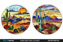 Stained Glass Desert Sublimation Clipart Product Image 1
