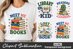 Book Lover School Clipart Sublimation PNG Product Image 1