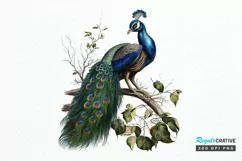 Watercolor Peacock clipart png clipart Product Image 1